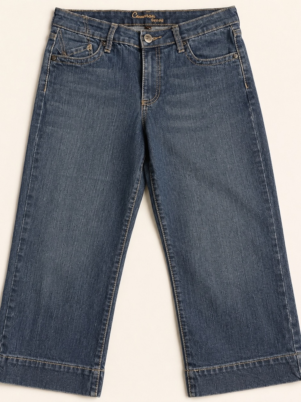 Canyon Genos Women’s Size 10 Cropped Wide Leg Stretch Jeans Medium Wash